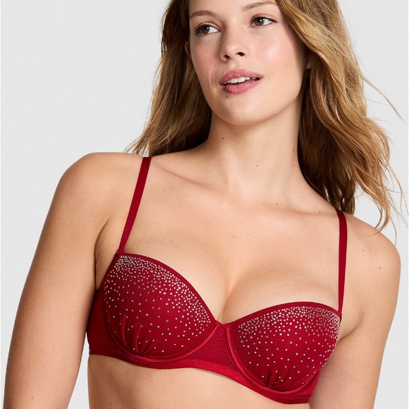 PINK Victoria's Secret Other - ✨VS Pink Wink NEW ultra sparkle bling push up balconette bra sz 36DD NWT